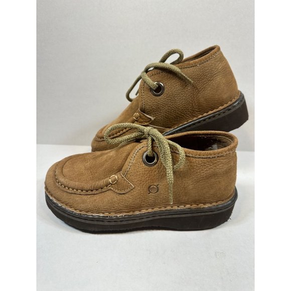 Born Wavz Chunky Lace Up Tan Leather 6.5 M Women’s 85320 - Picture 1 of 6